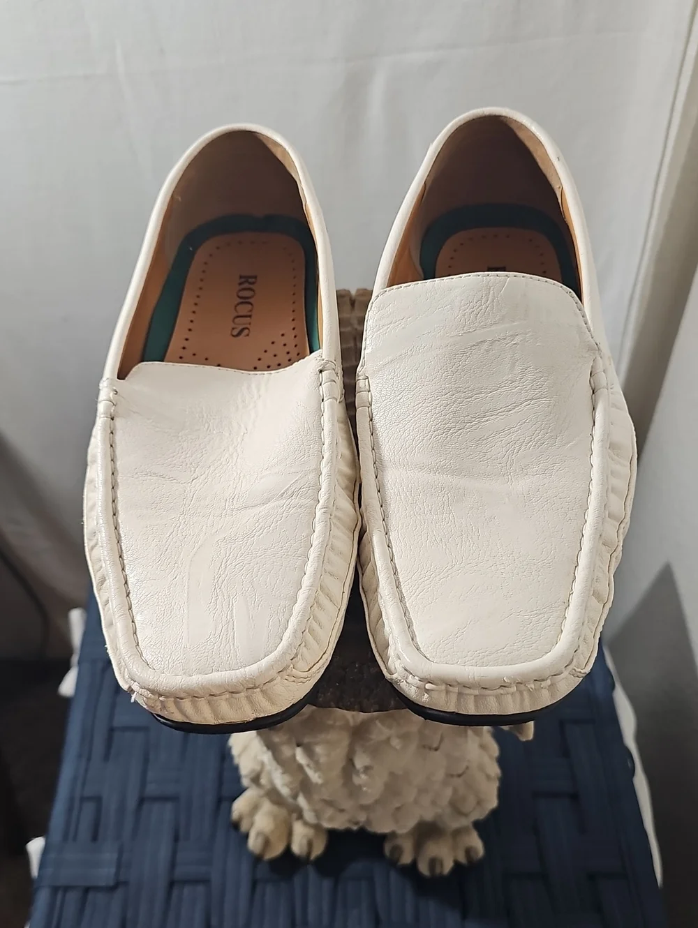 Men’s Cream Slip-On Loafers